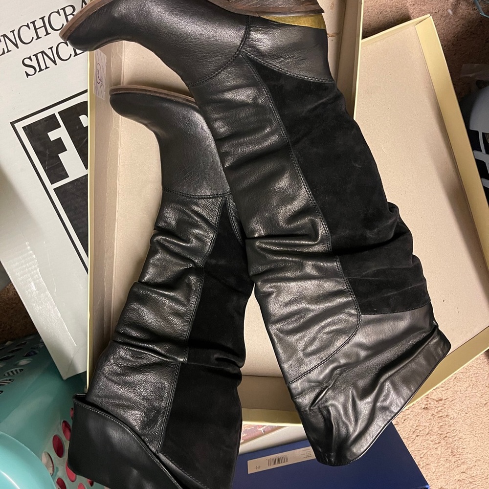 Lucky Brand Leather Slouch Boots
